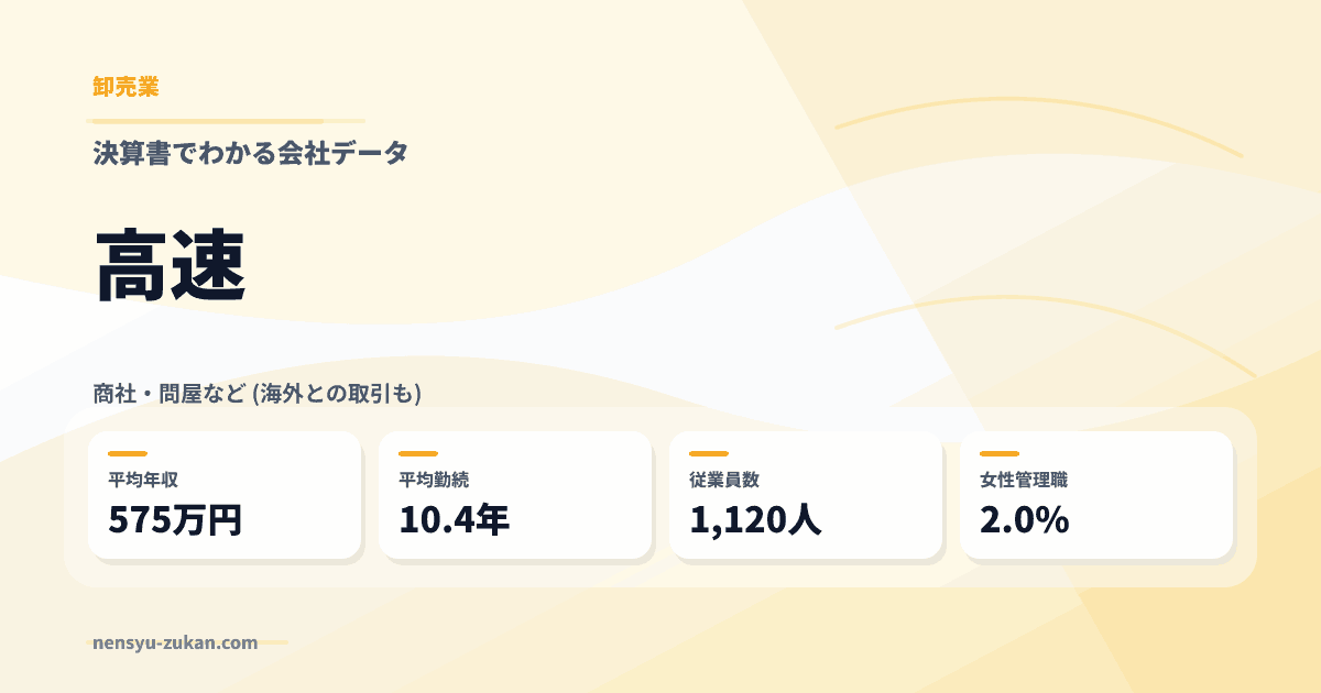 高速の年収・働き方データ