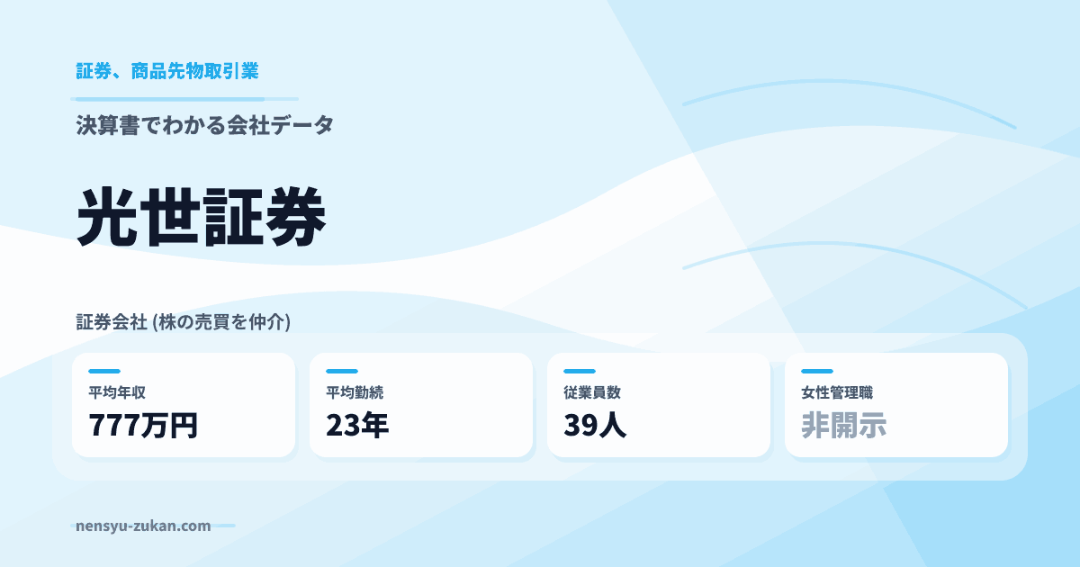 光世証券の年収・働き方データ