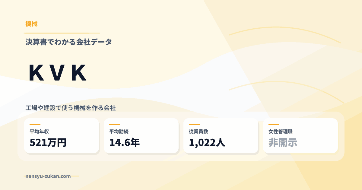 ＫＶＫの年収・働き方データ