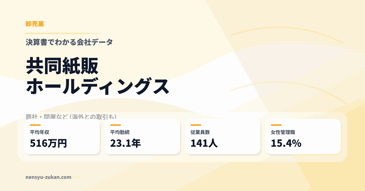 共同紙販ホールディングスの年収・働き方データ