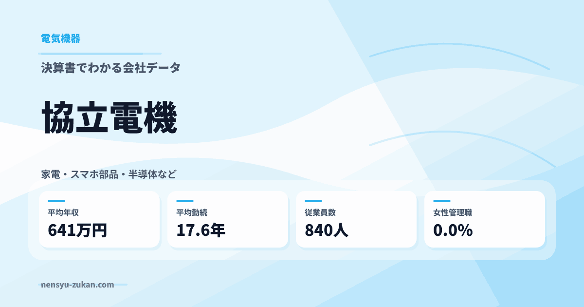 協立電機の年収・働き方データ