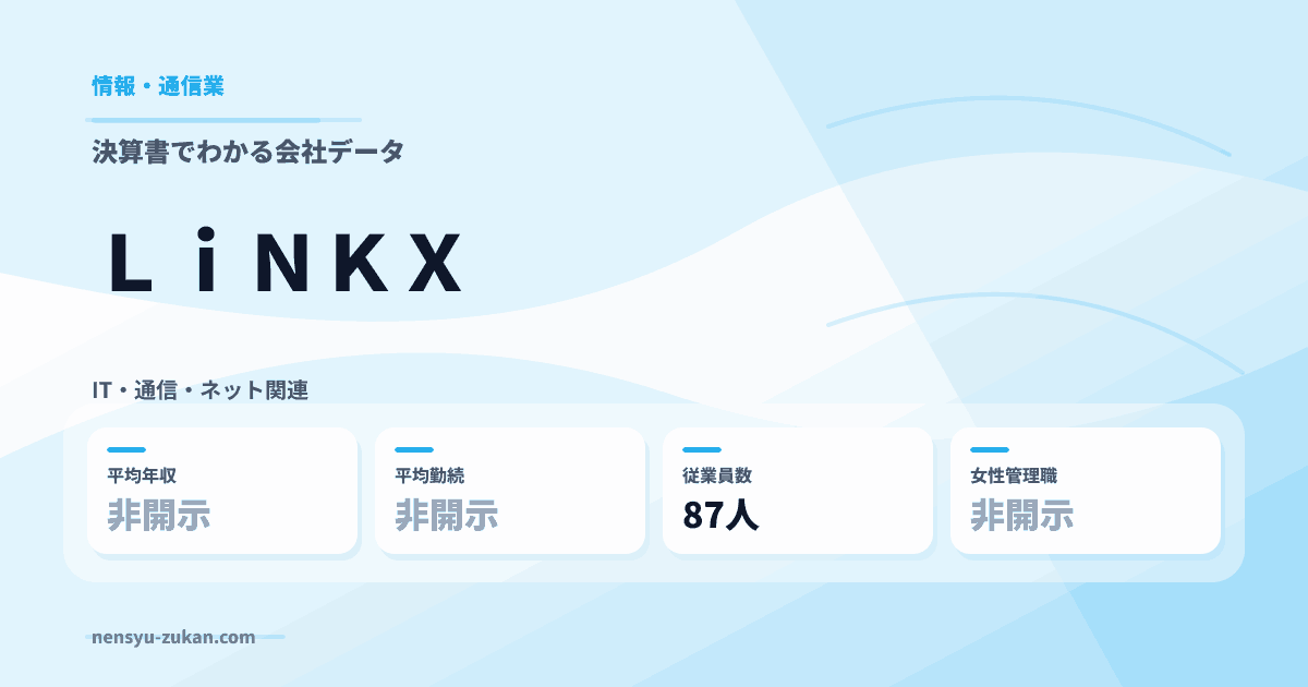 ＬｉＮＫＸの年収・働き方データ