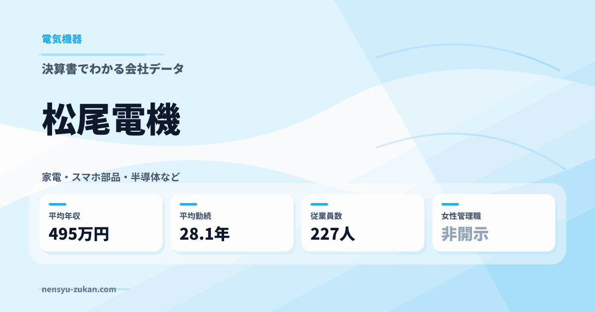 松尾電機の年収・働き方データ