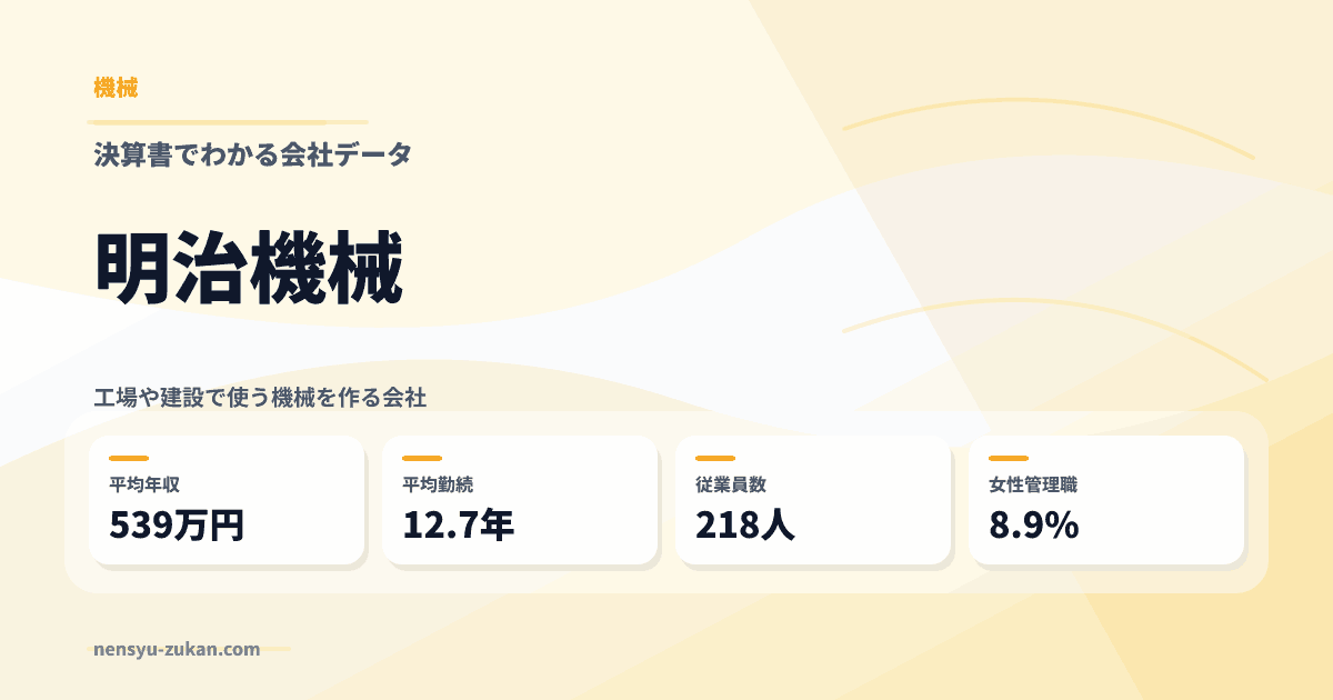 明治機械の年収・働き方データ