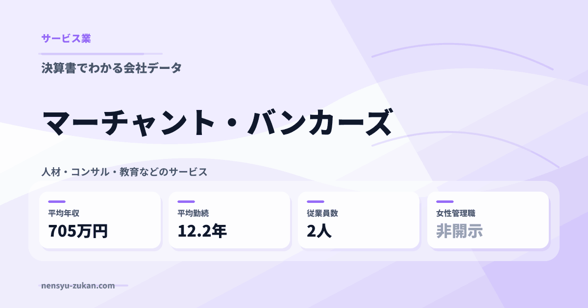 マーチャント・バンカーズの年収・働き方データ