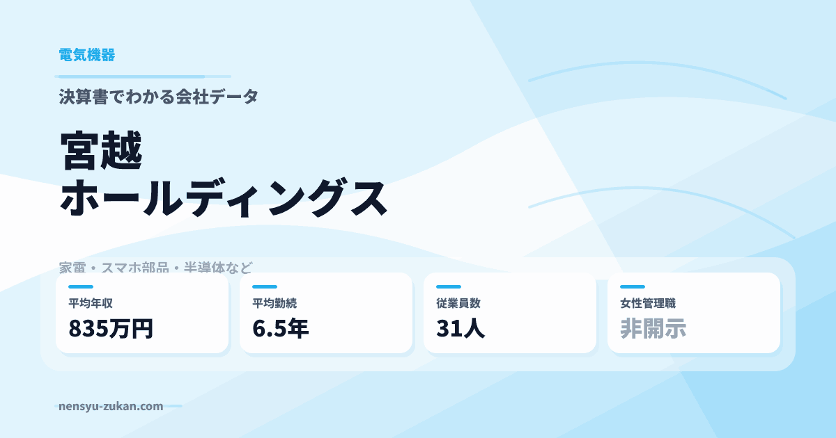宮越ホールディングスの年収・働き方データ