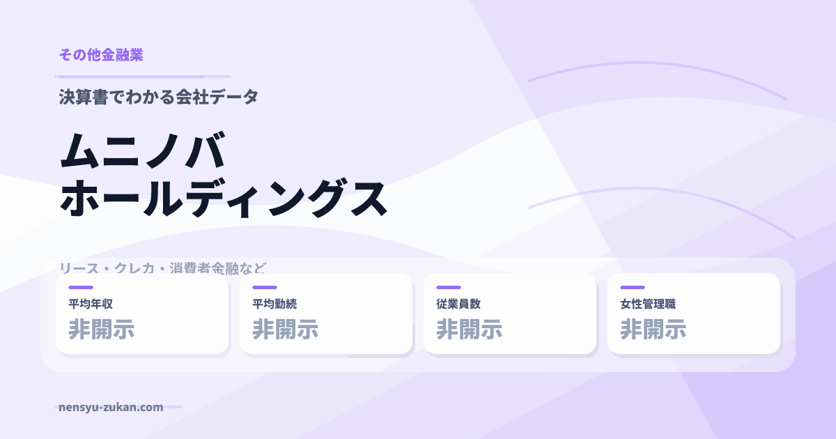 ムニノバホールディングスの年収・働き方データ