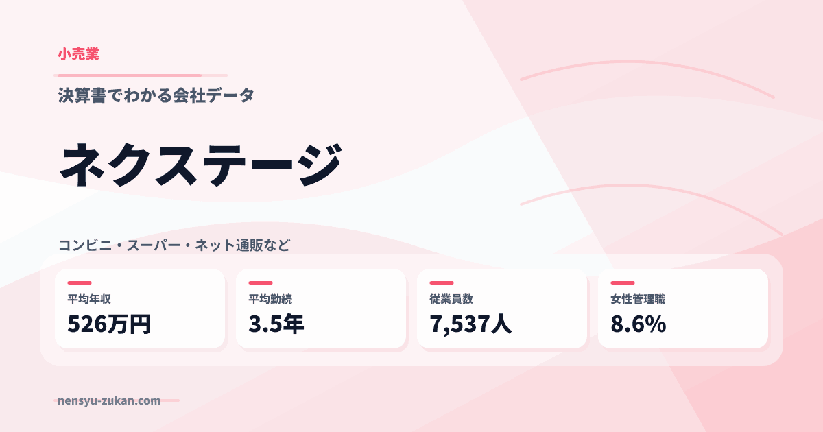 ネクステージの年収・働き方データ