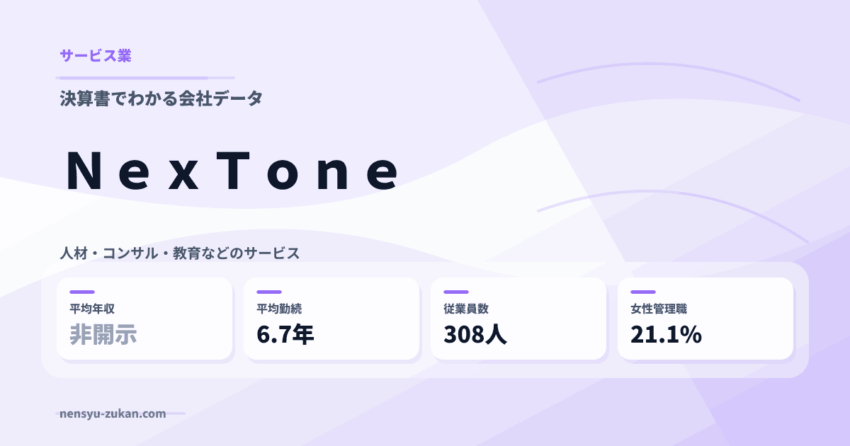 ＮｅｘＴｏｎｅの年収・働き方データ
