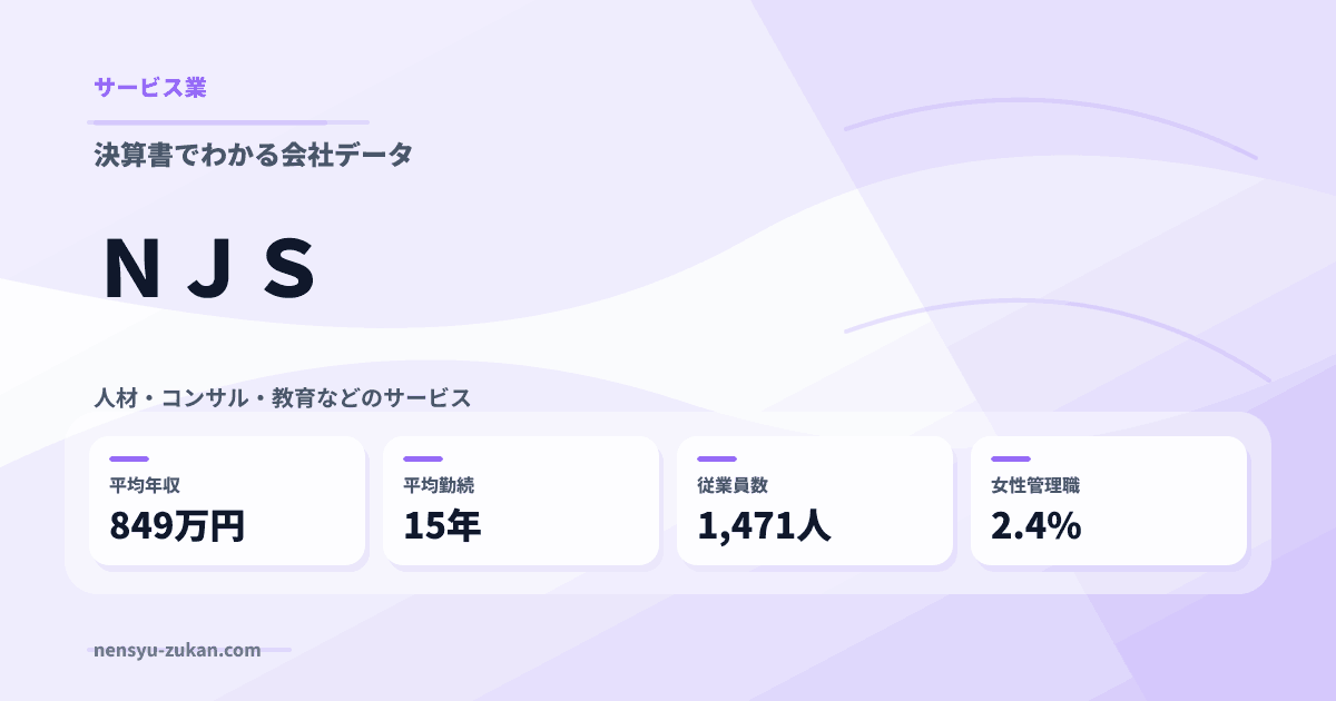 ＮＪＳの年収・働き方データ