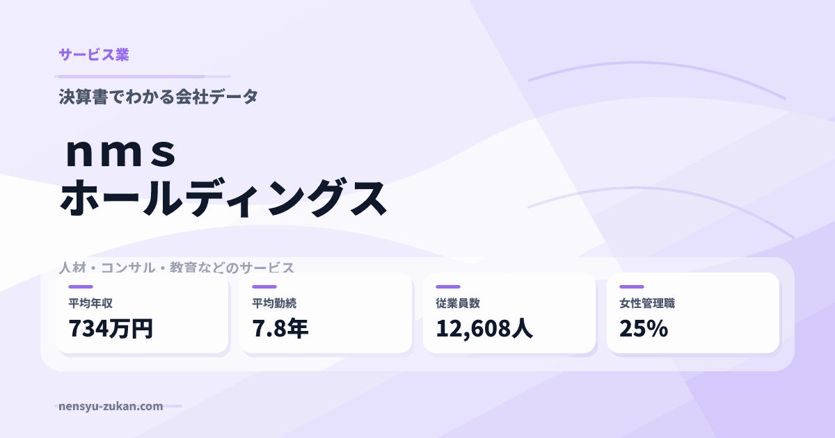 ｎｍｓホールディングスの年収・働き方データ