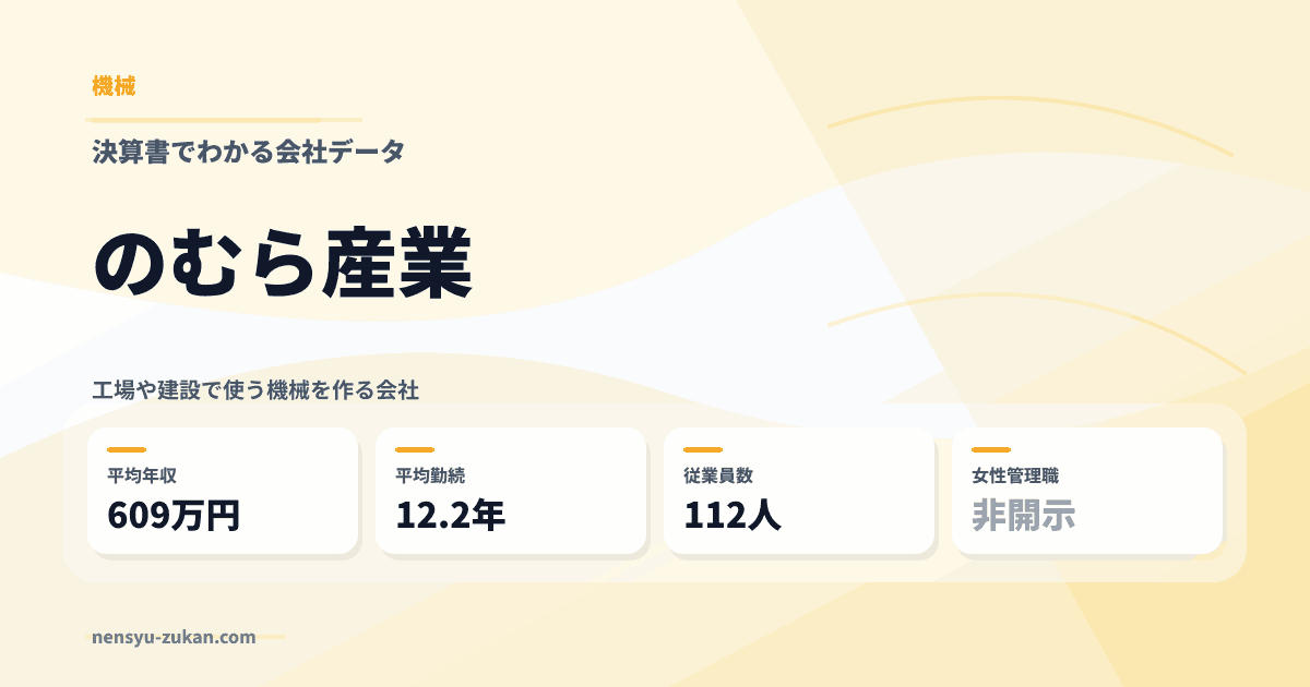 のむら産業の年収・働き方データ