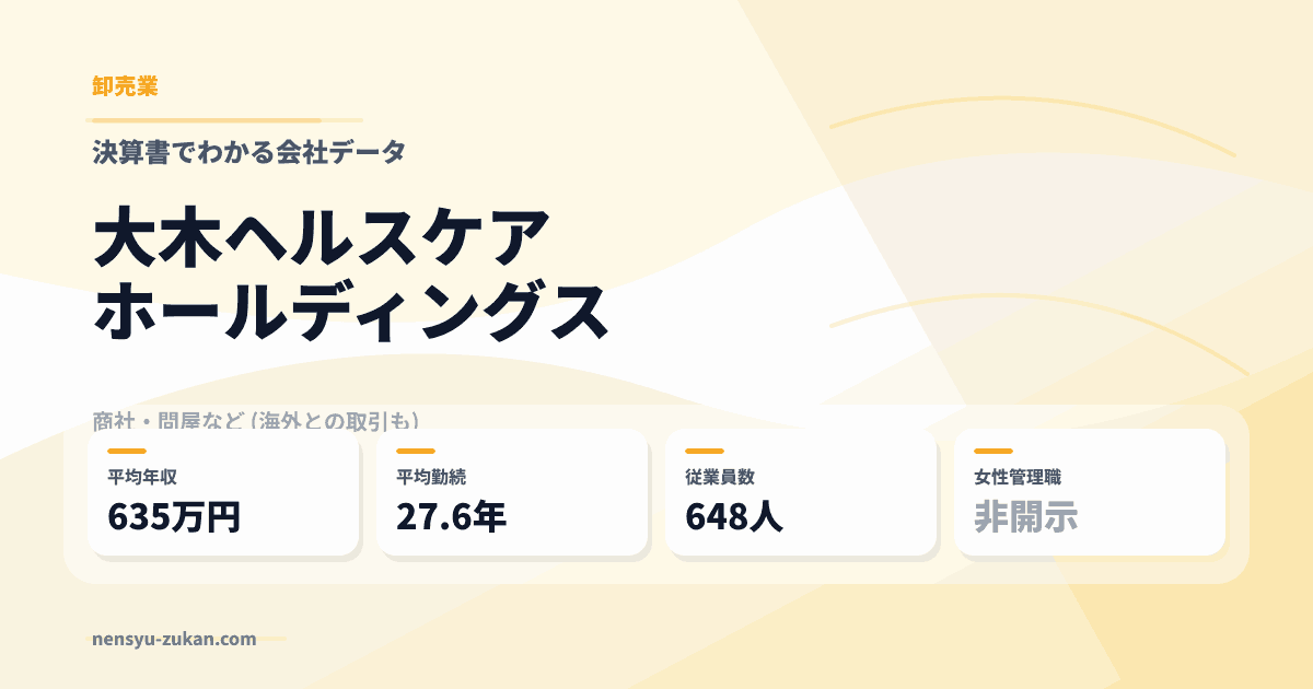 大木ヘルスケアホールディングスの年収・働き方データ