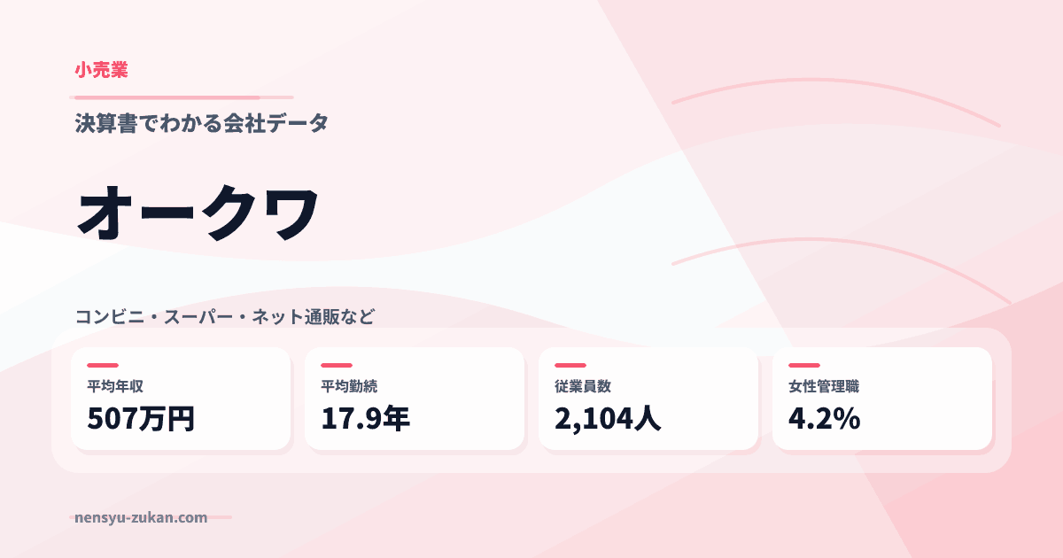 オークワの年収・働き方データ