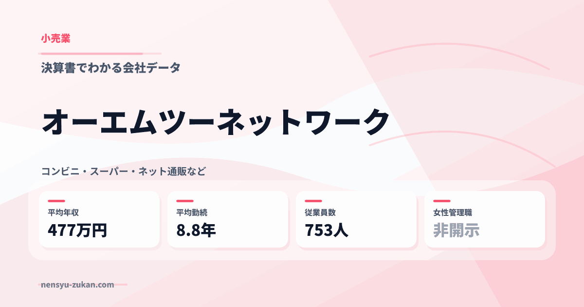 オーエムツーネットワークの年収・働き方データ