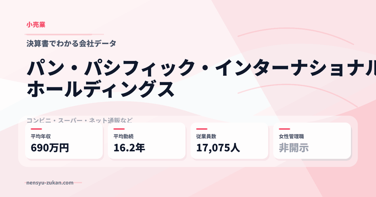 パン・パシフィック・インターナショナルホールディングスの年収・働き方データ