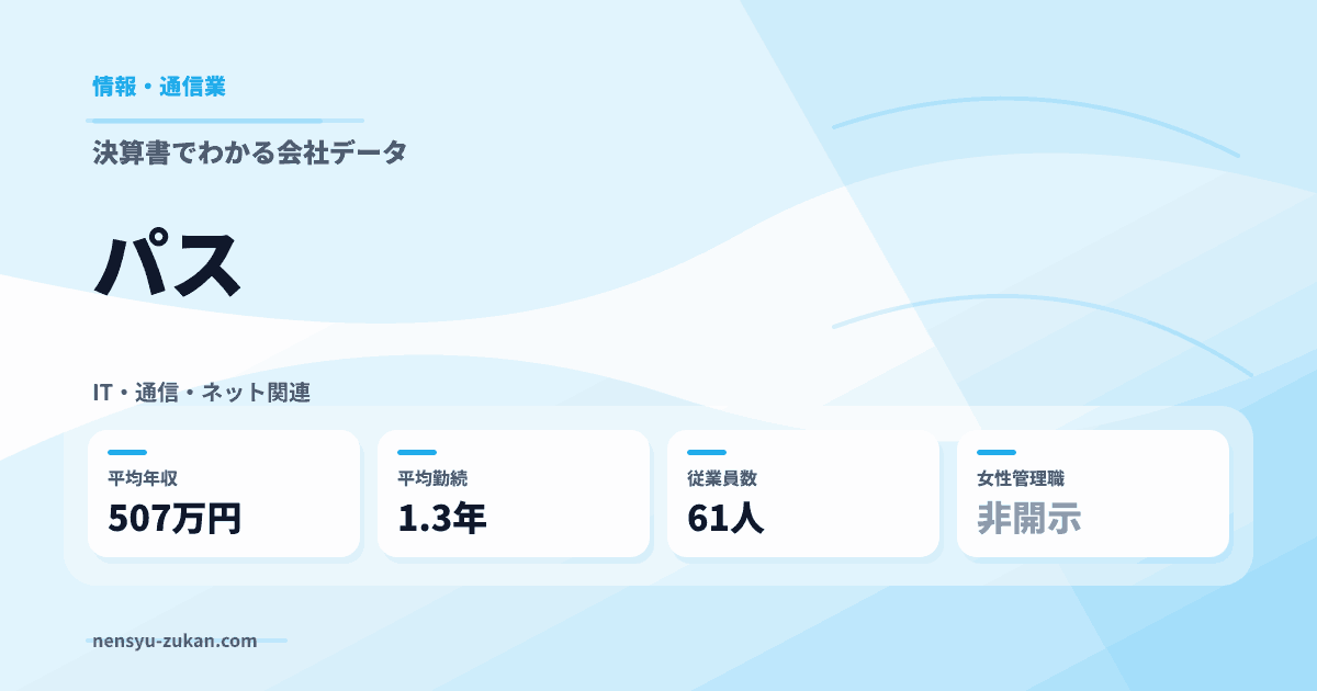パスの年収・働き方データ