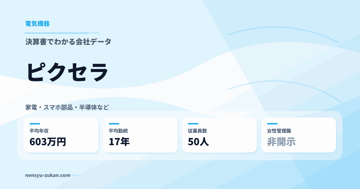 ピクセラの年収・働き方データ