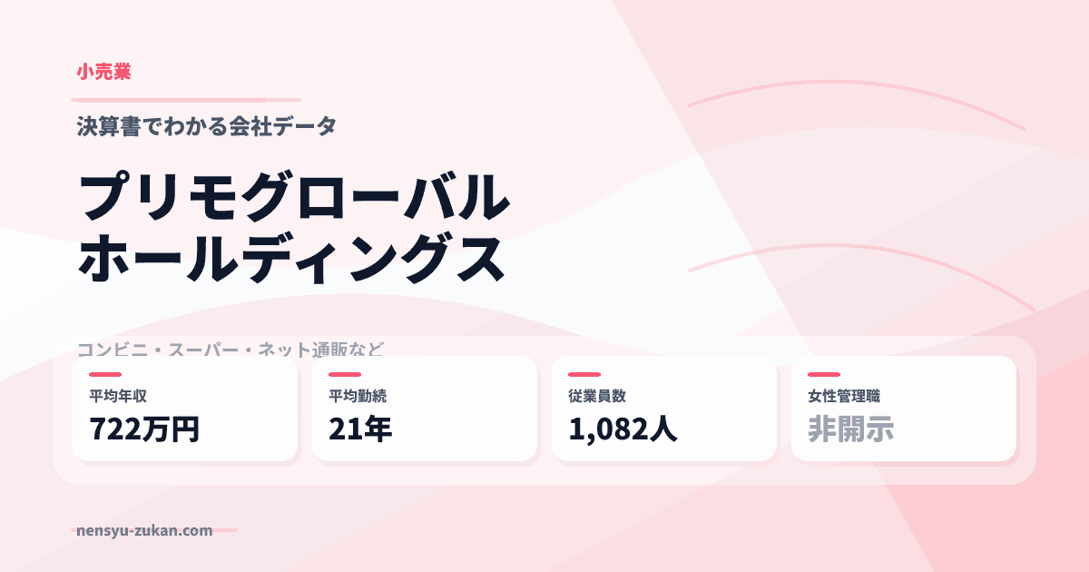 プリモグローバルホールディングスの年収・働き方データ