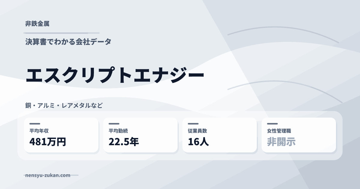 エスクリプトエナジーの年収・働き方データ