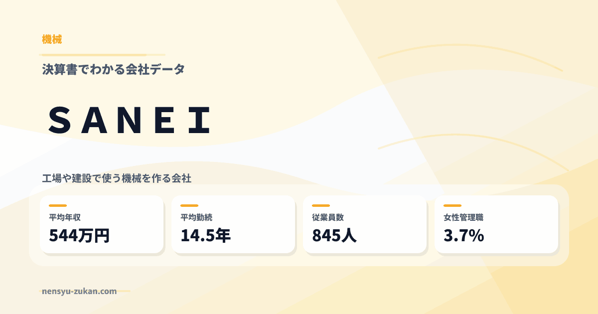 ＳＡＮＥＩの年収・働き方データ