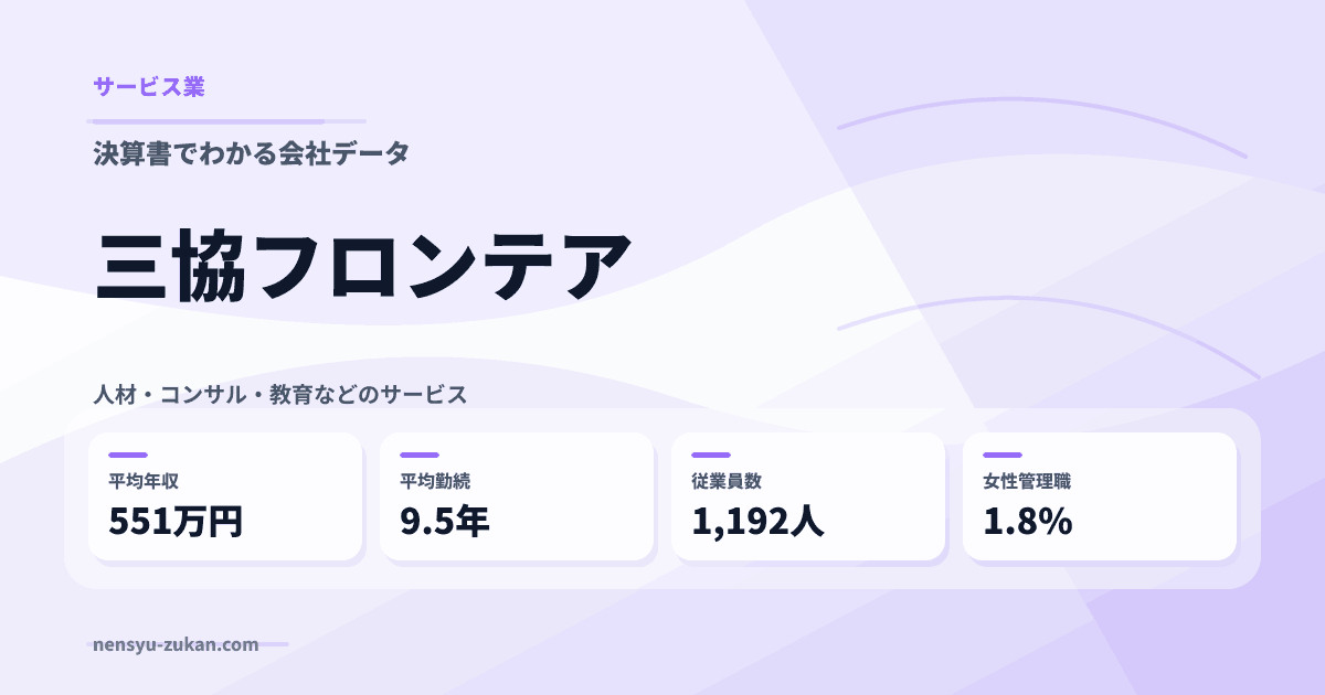 三協フロンテアの年収・働き方データ