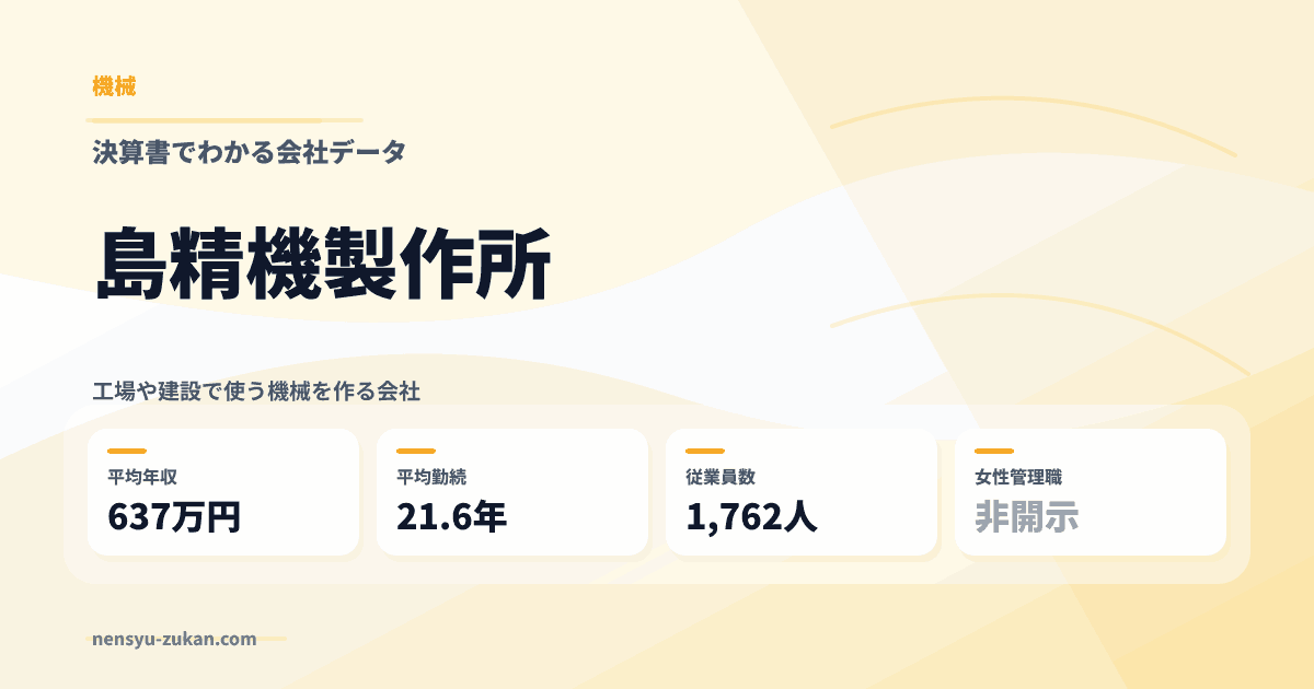 島精機製作所の年収・働き方データ