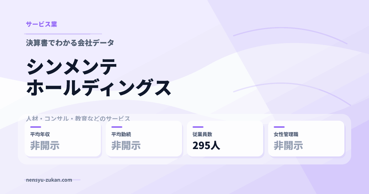 シンメンテホールディングスの年収・働き方データ