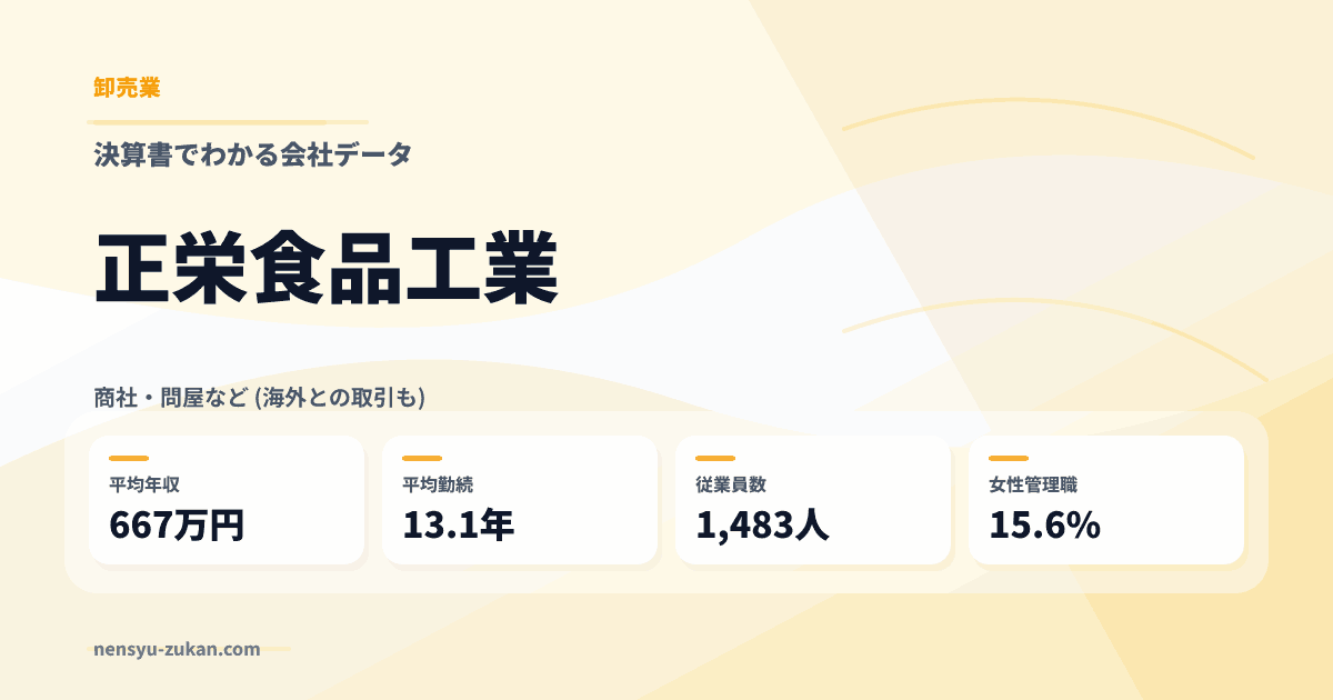 正栄食品工業の年収・働き方データ