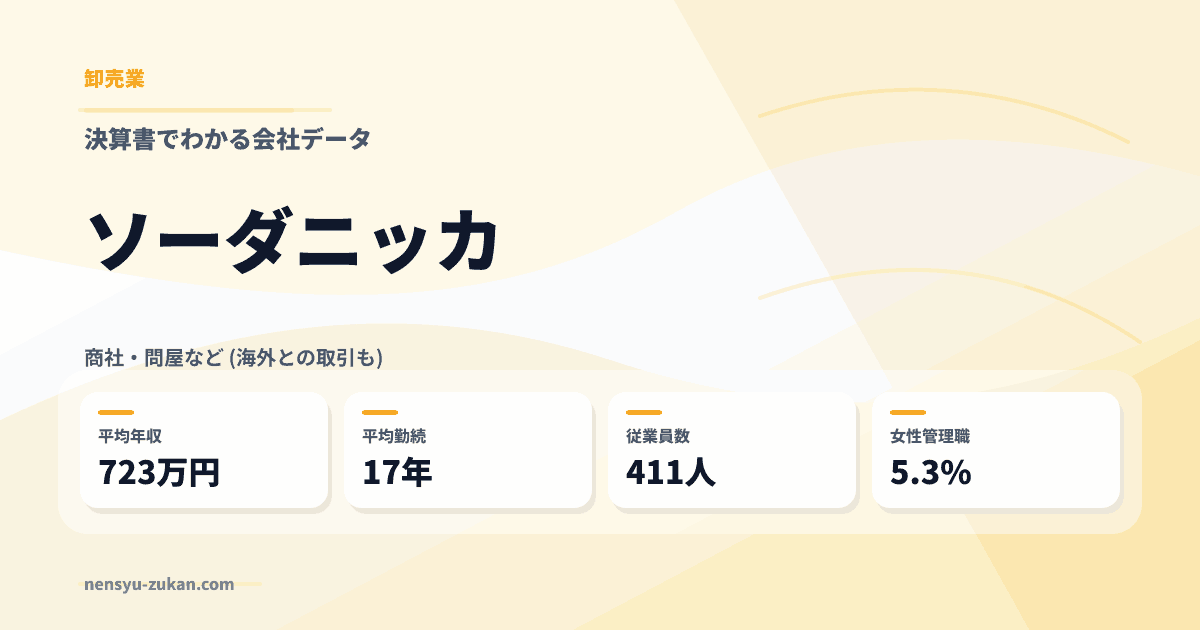 ソーダニッカの年収・働き方データ