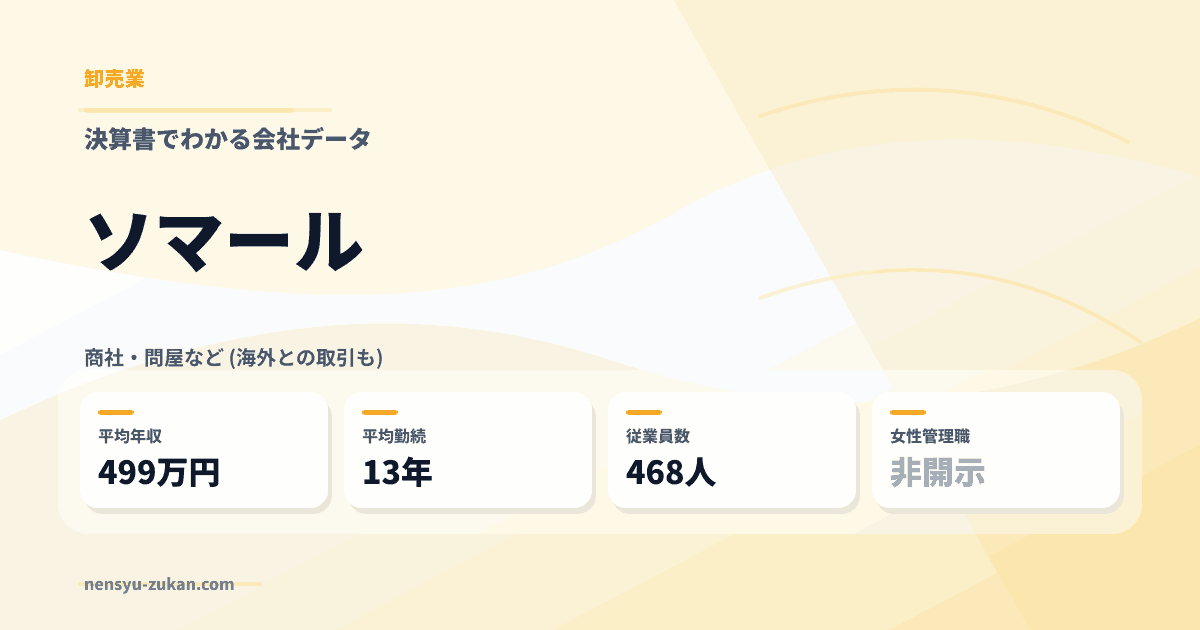 ソマールの年収・働き方データ