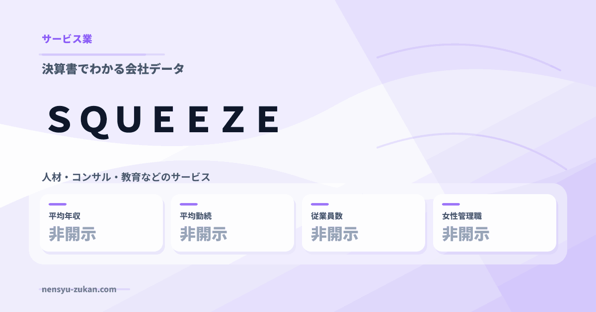 ＳＱＵＥＥＺＥの年収・働き方データ
