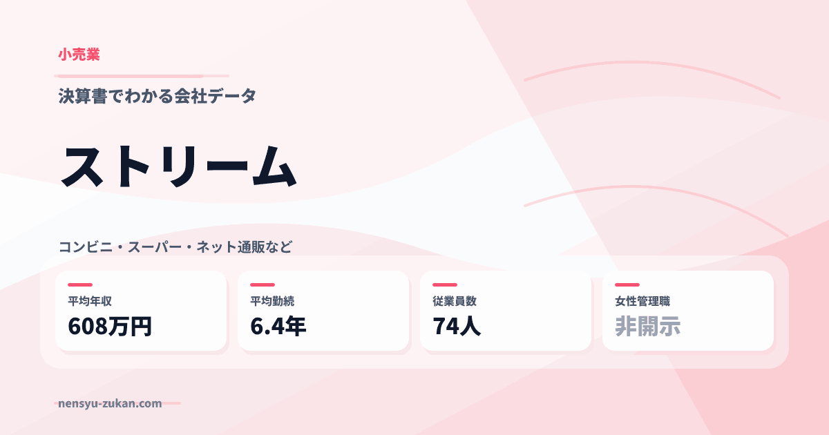 ストリームの年収・働き方データ
