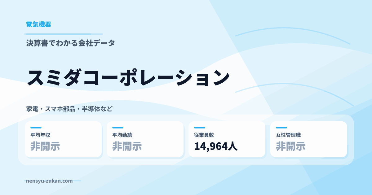 スミダコーポレーションの年収・働き方データ