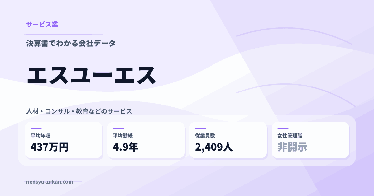 エスユーエスの年収・働き方データ