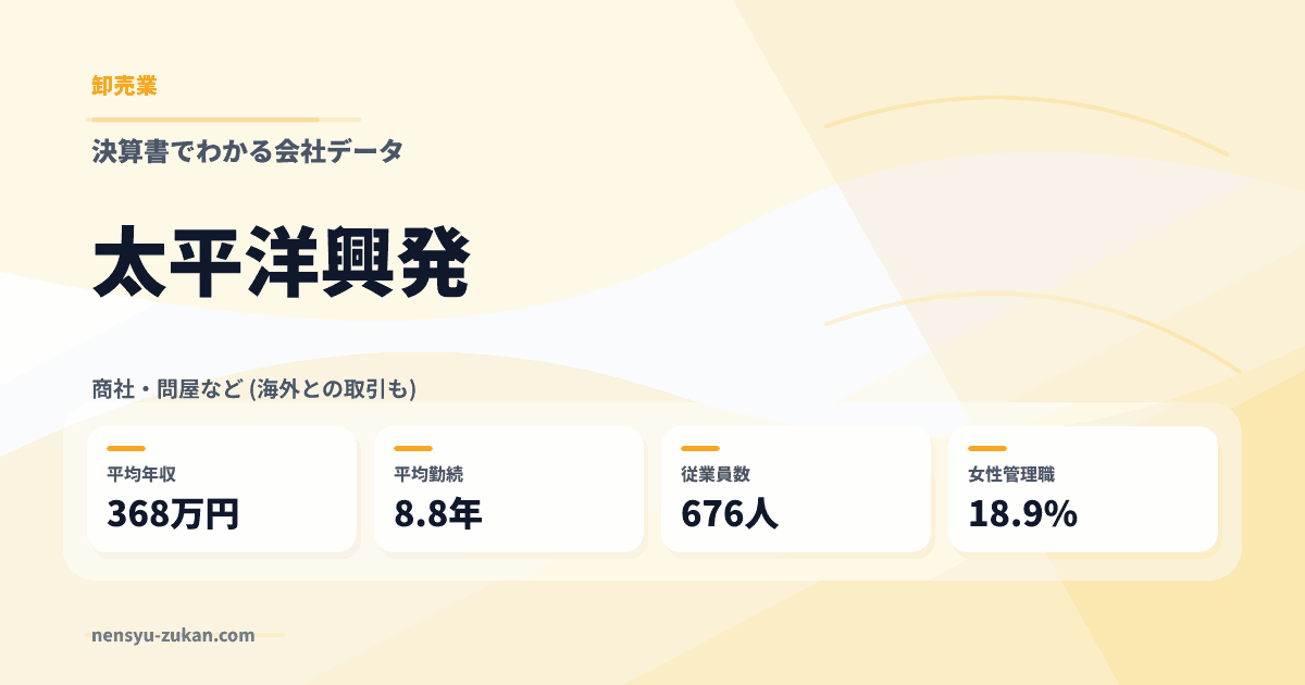 太平洋興発の年収・働き方データ