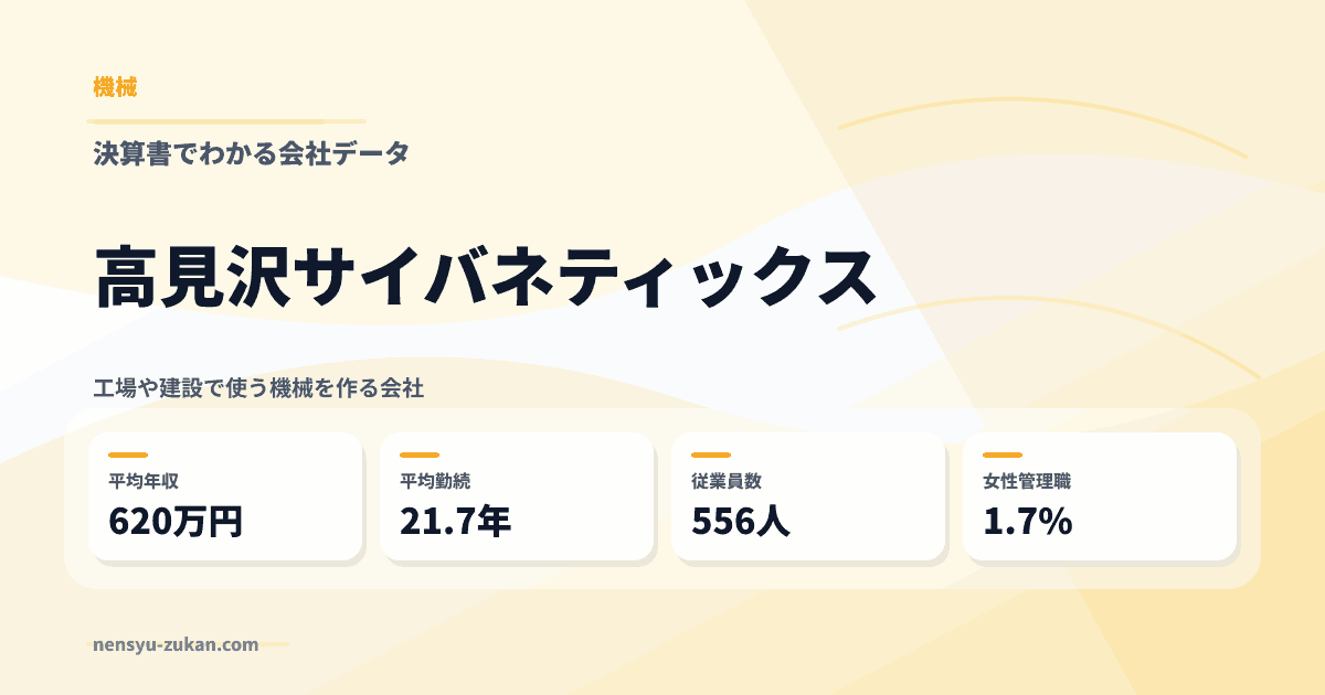 高見沢サイバネティックスの年収・働き方データ