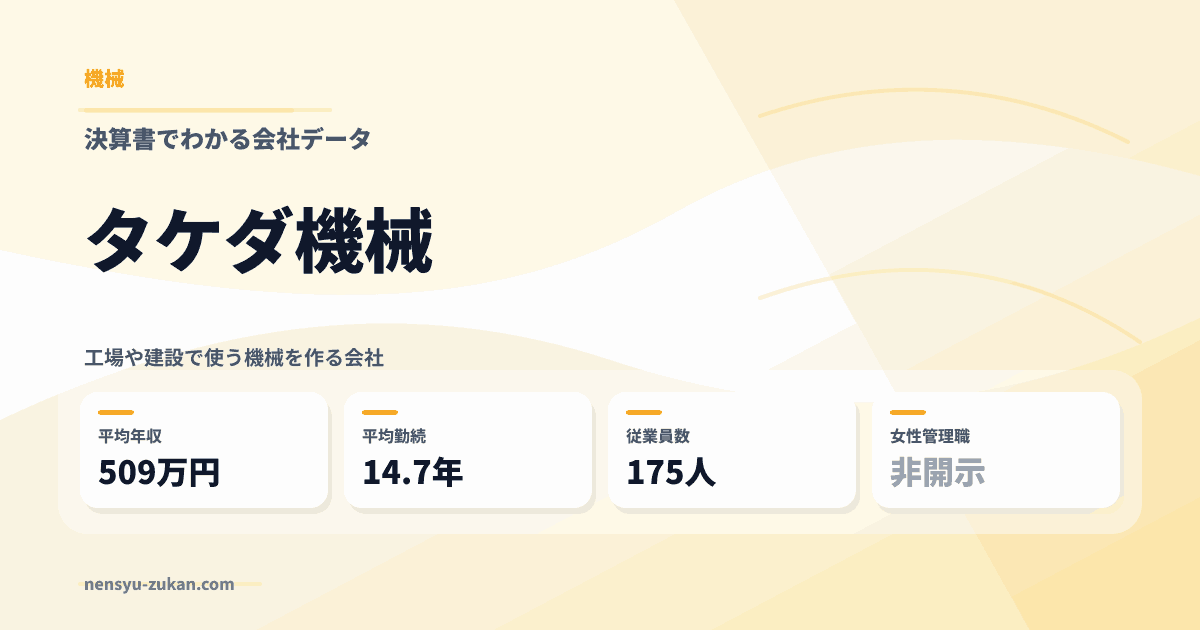 タケダ機械の年収・働き方データ