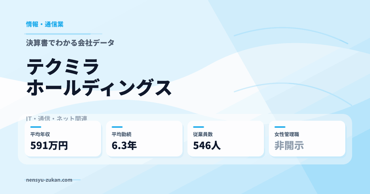 テクミラホールディングスの年収・働き方データ