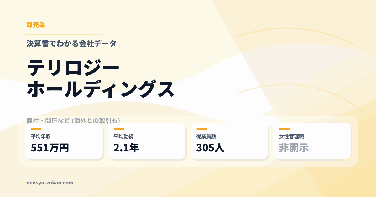 テリロジーホールディングスの年収・働き方データ