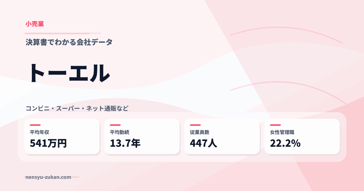 トーエルの年収・働き方データ