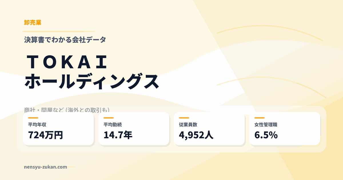 ＴＯＫＡＩホールディングスの年収・働き方データ