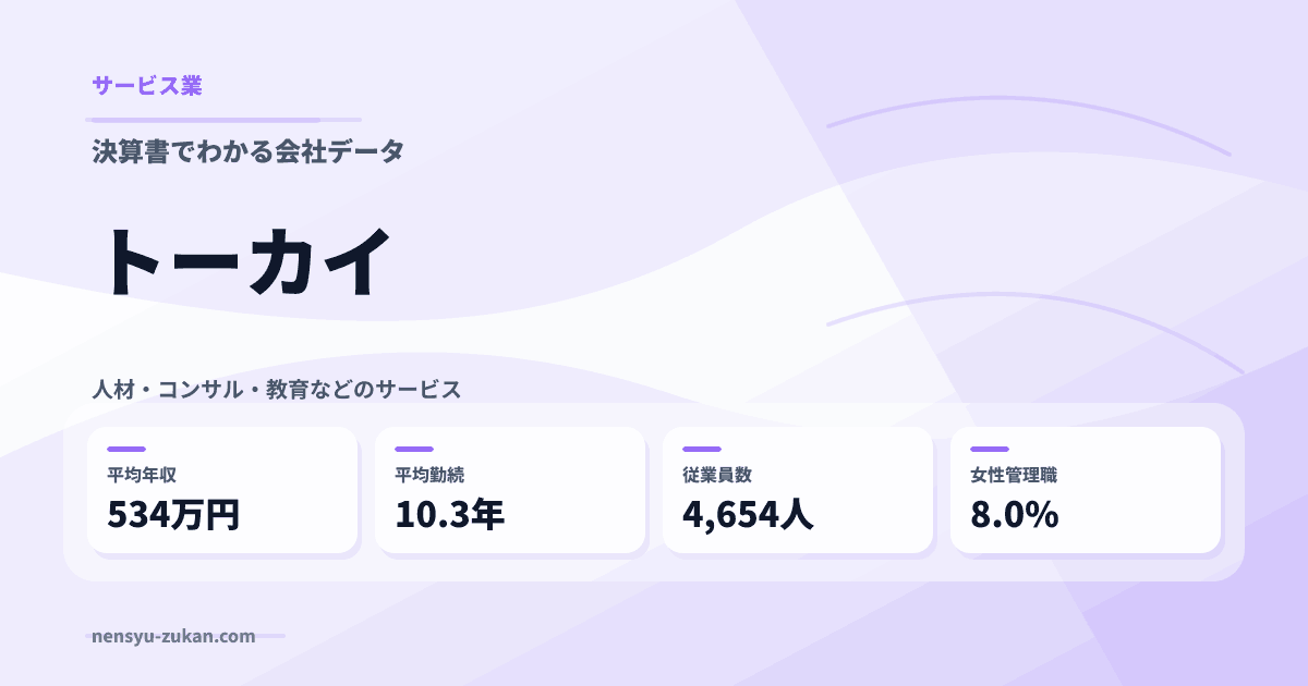 トーカイの年収・働き方データ