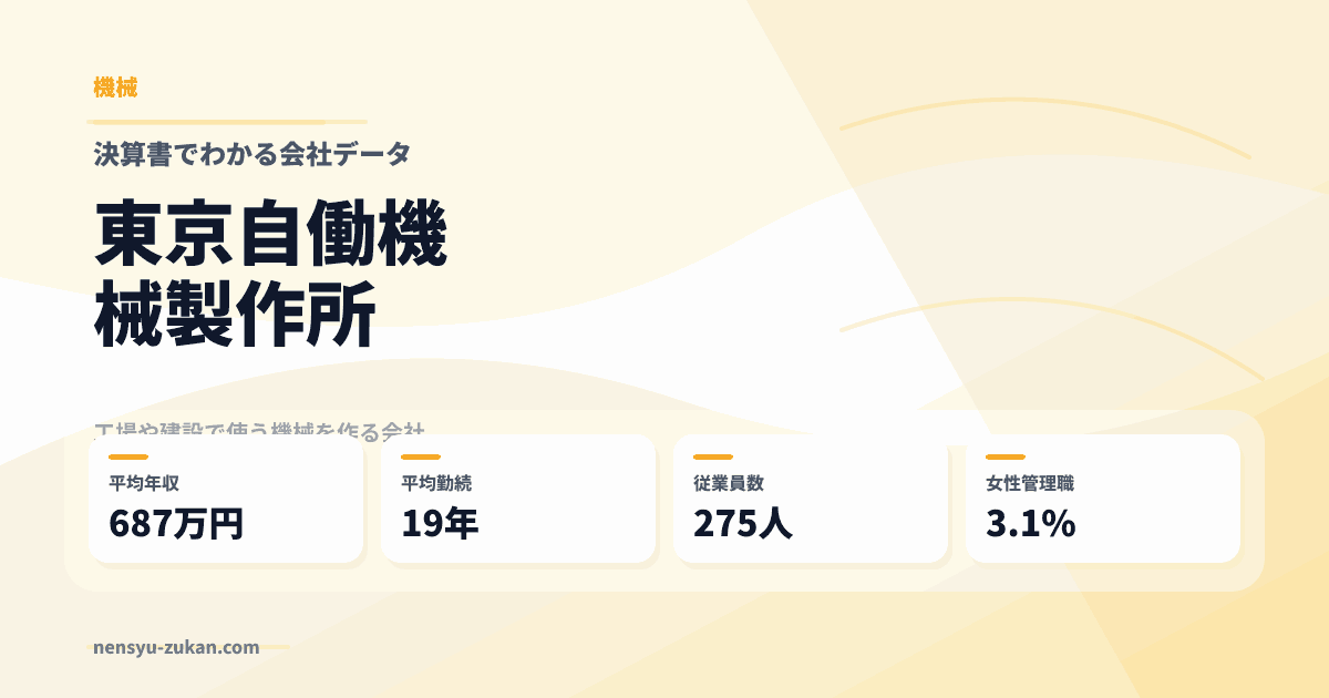 東京自働機械製作所の年収・働き方データ
