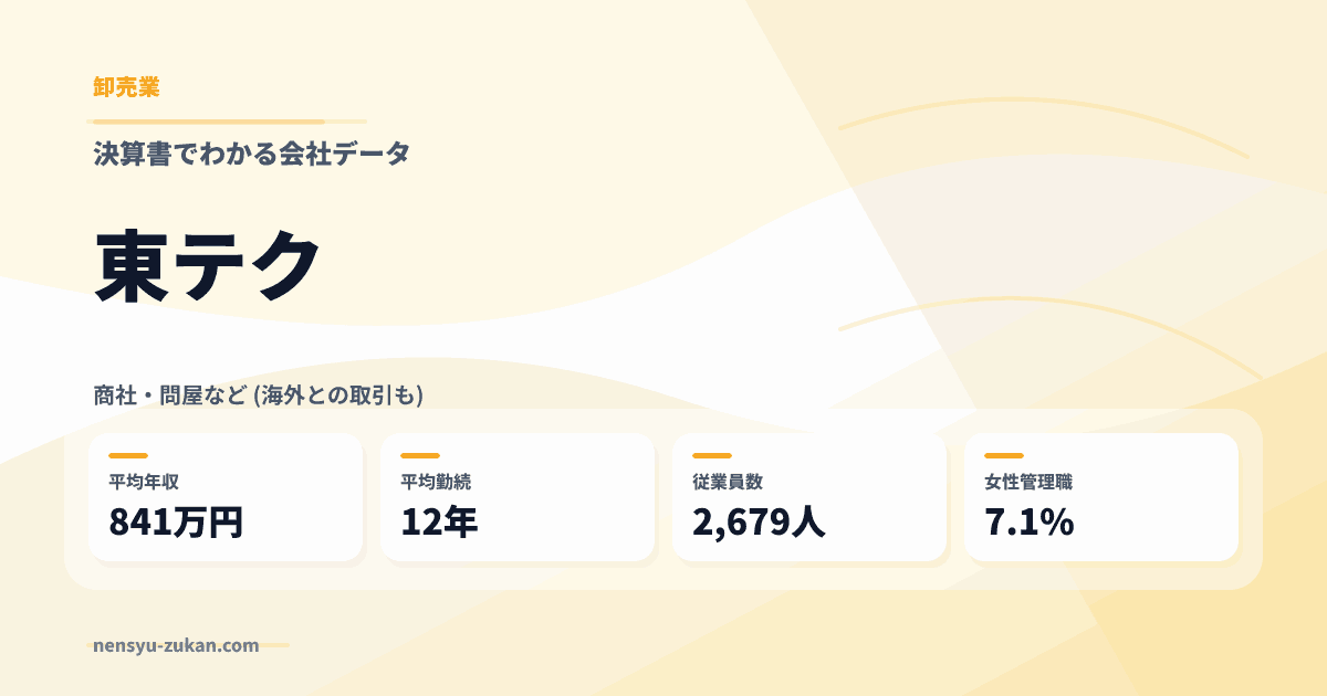 東テクの年収・働き方データ
