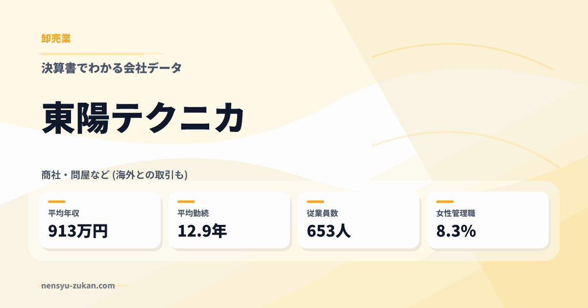 東陽テクニカの年収・働き方データ