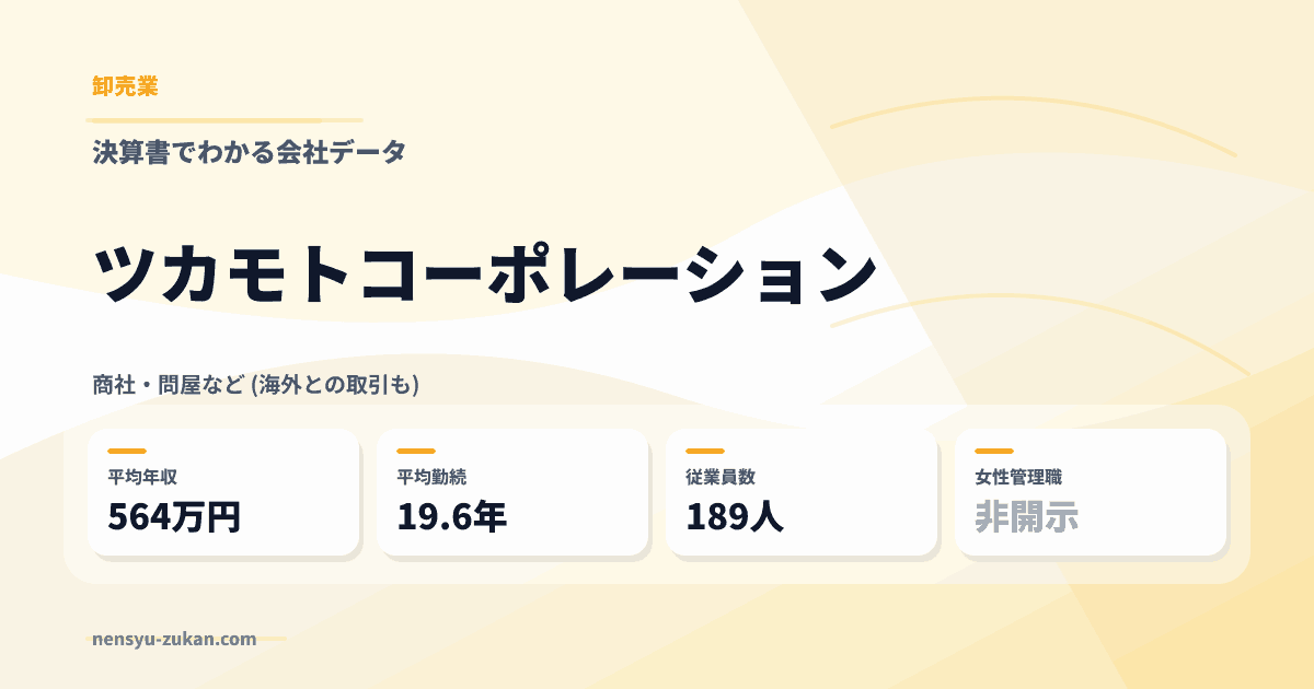 ツカモトコーポレーションの年収・働き方データ