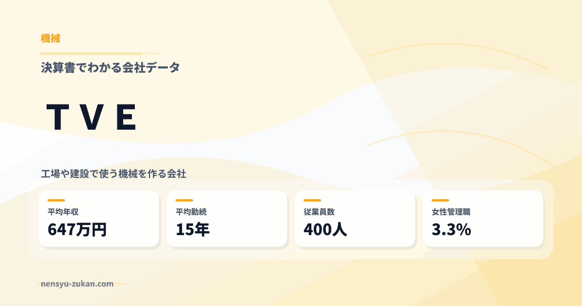 ＴＶＥの年収・働き方データ