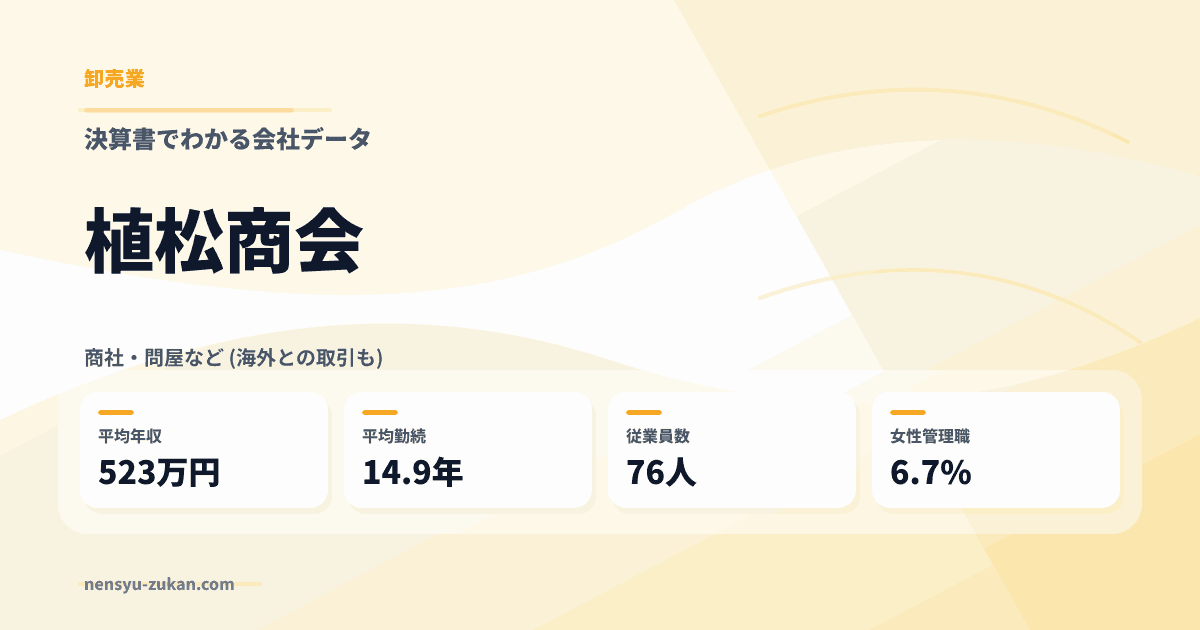 植松商会の年収・働き方データ