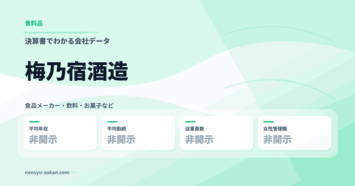 梅乃宿酒造の年収・働き方データ